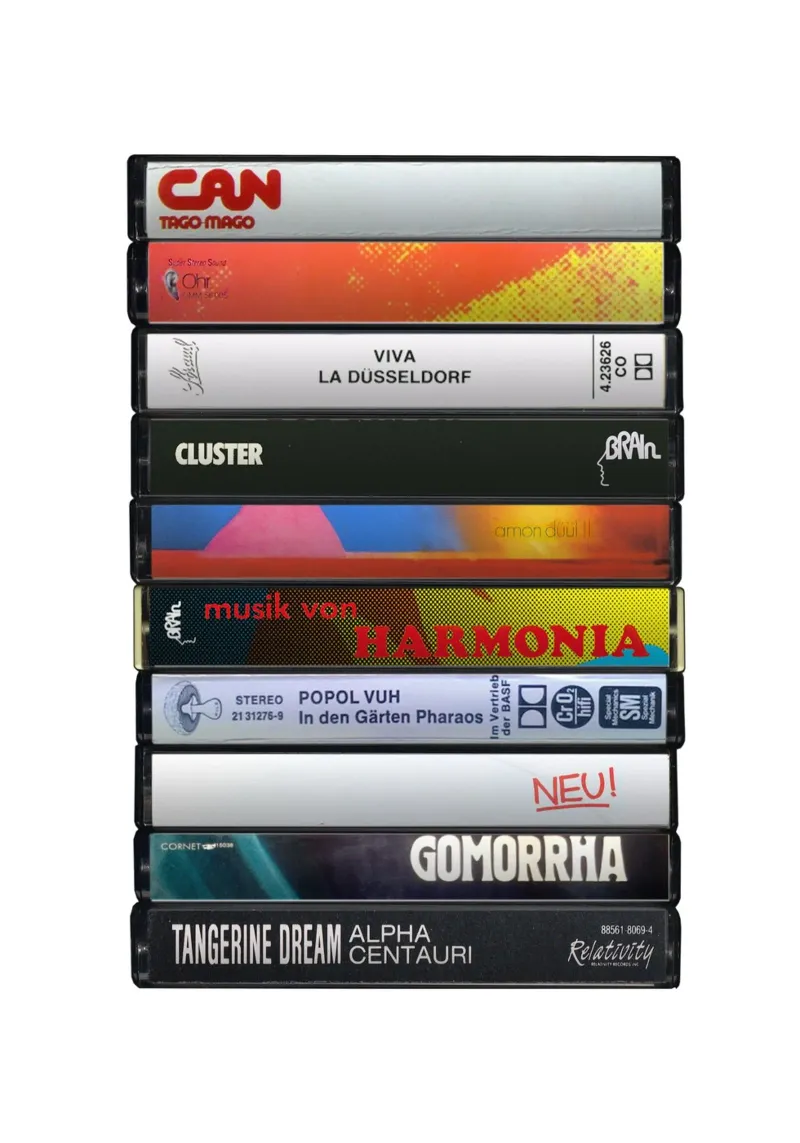 Krautrock Albums - Cassette Collected Print metacrilato de MrMustardPrints