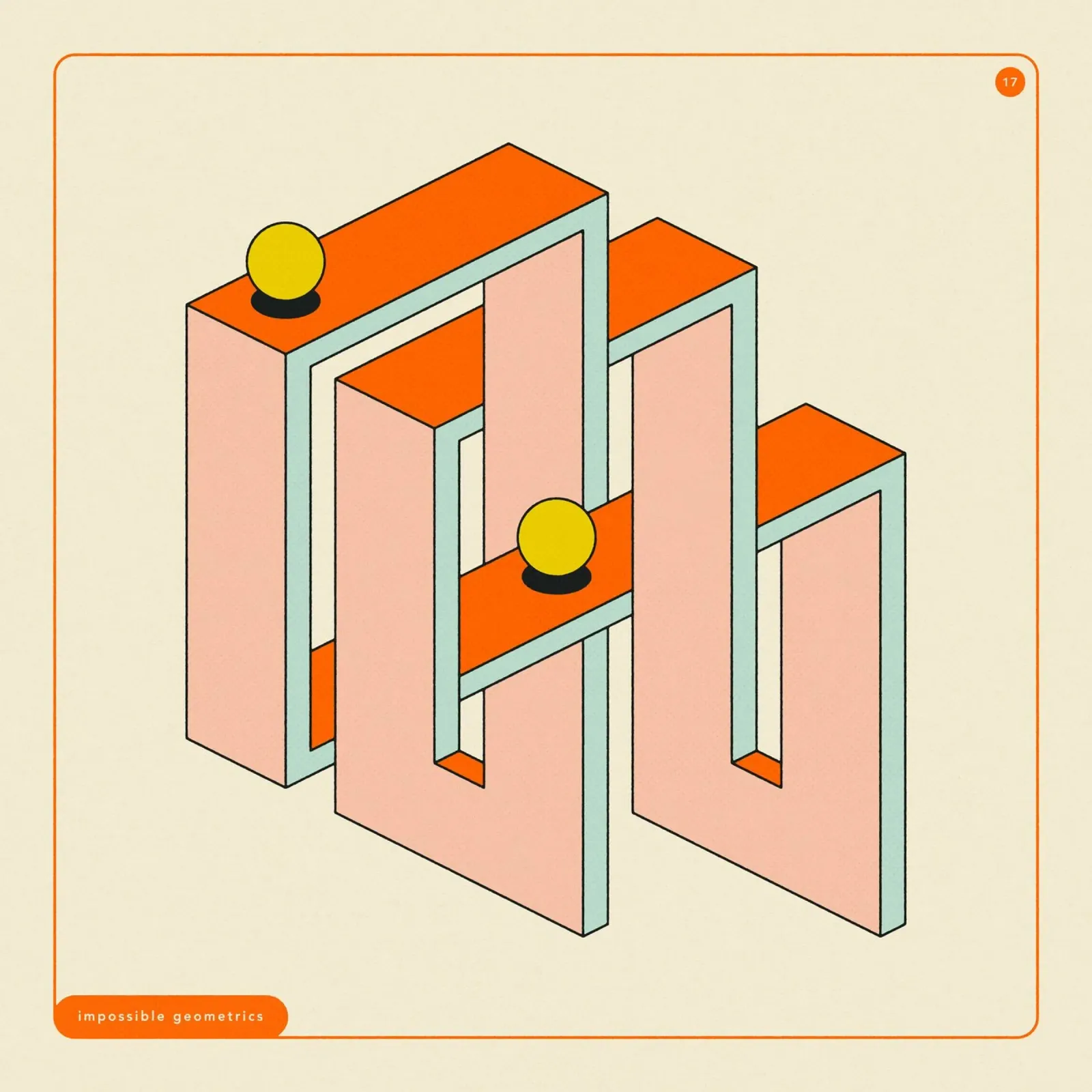 IMPOSSIBLE GEOMETRICS #17 canvas with Floater frame by Jazzberry Blue