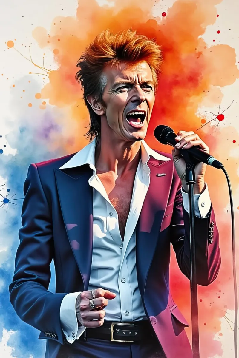 David Bowie in acquerello carta hahnemühle da ARTVI-SHOP