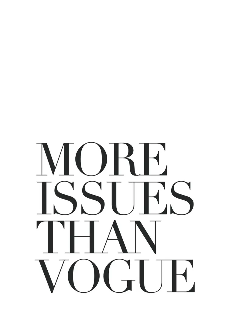 Più problemi di Vogue - Umorismo tipografico pellicola backlit da Whole©