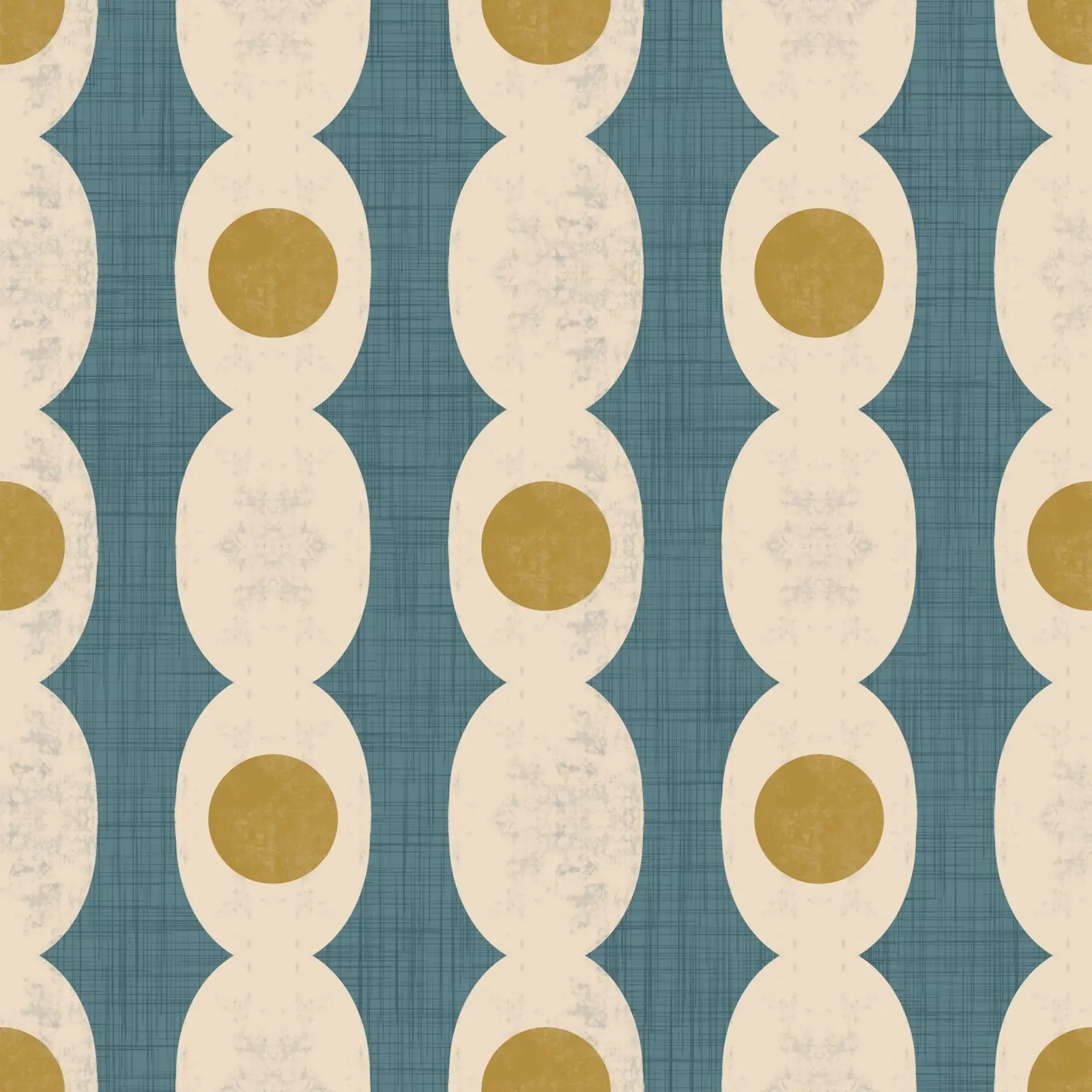 Retro Mod Geo Chain - Slate Blue - Mid Century Modern carta hahnemühle da susanacosta