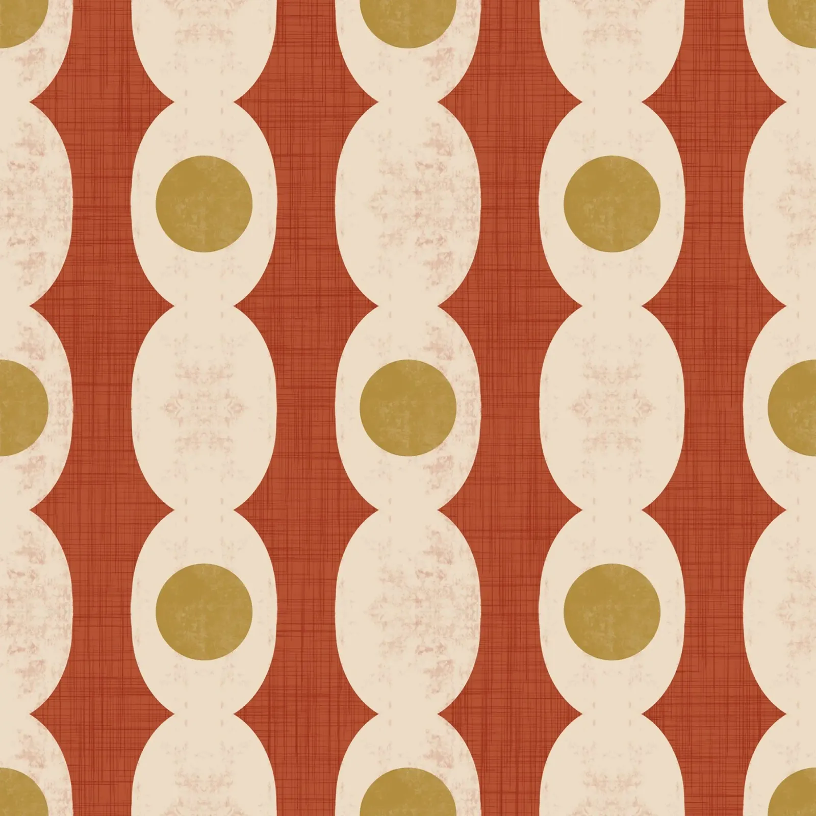 Retro Mod Geo Chain - Rust Red - Mid Century Modern hahnemühle by susanacosta