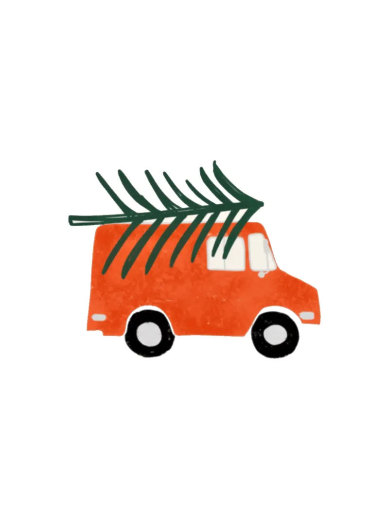 Camion di Natale Retro Farmhouse Bianco poster con telaio in legno da susanacosta