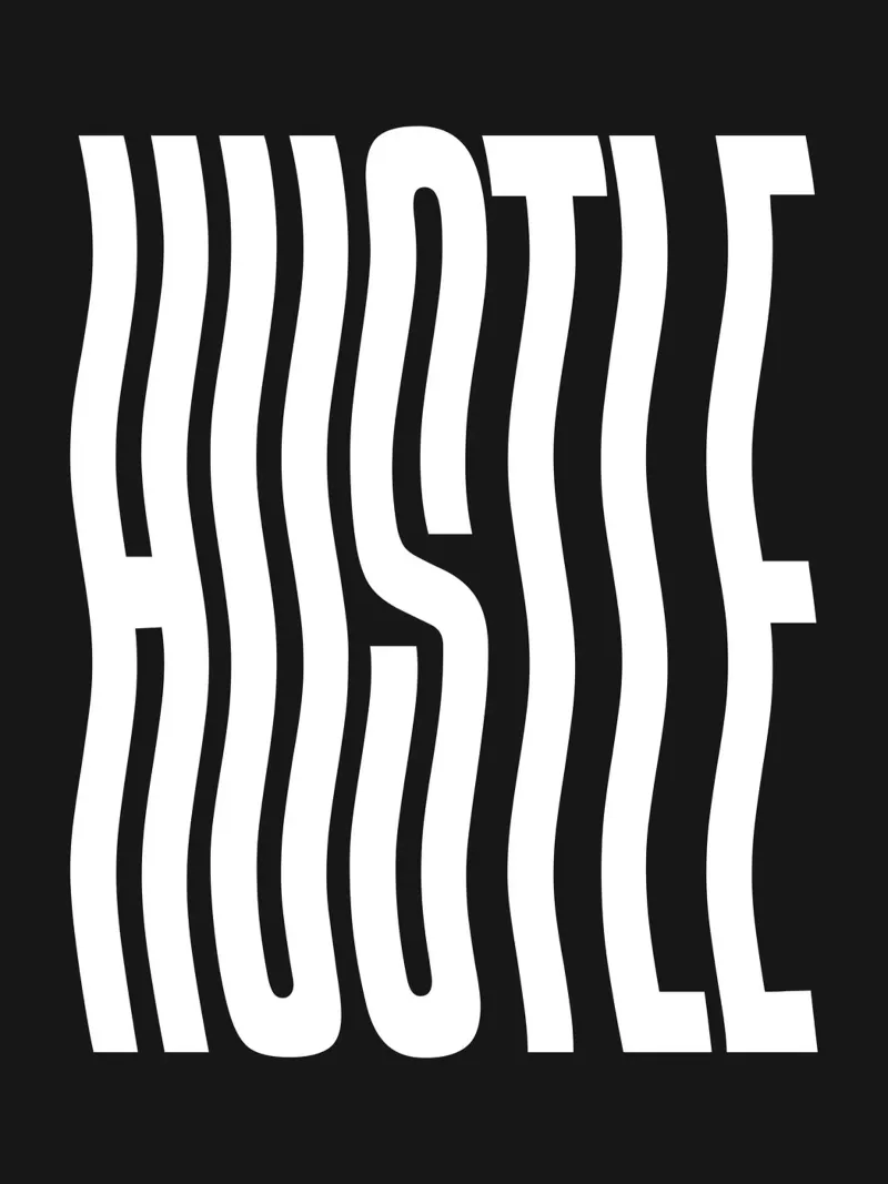Hustle golvend type (zwarte tint) hahnemühle van Paigaam Studio