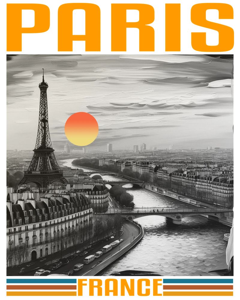 PARIGI città panorama anni '70 design classico retrò poster da theganduls