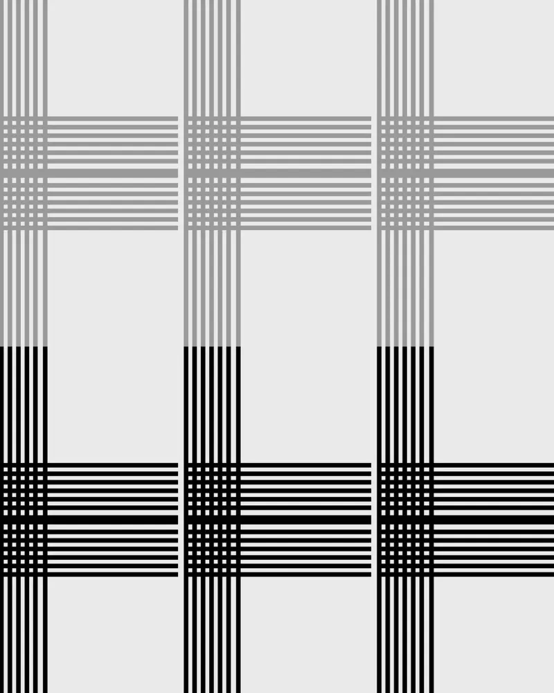 Gray Black Lines Pattern canvas by KHouse Studio
