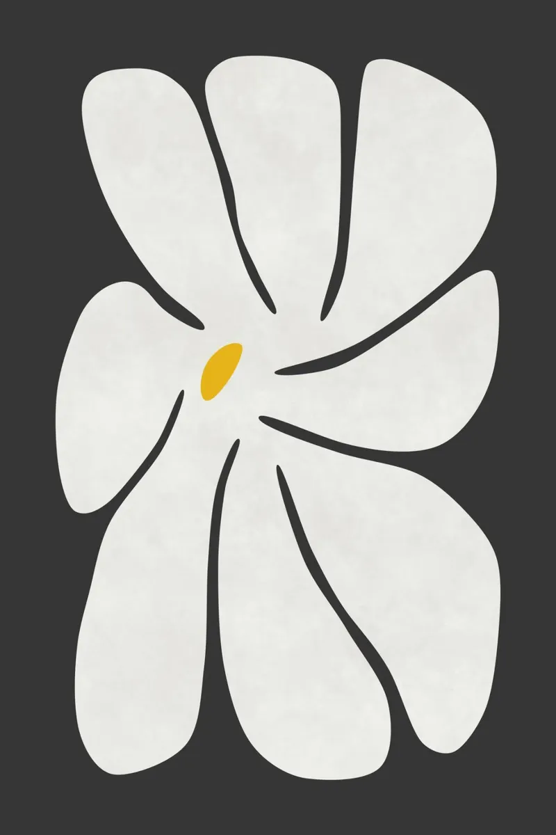 Margrietbloem II canvas met Baklijst van amini54
