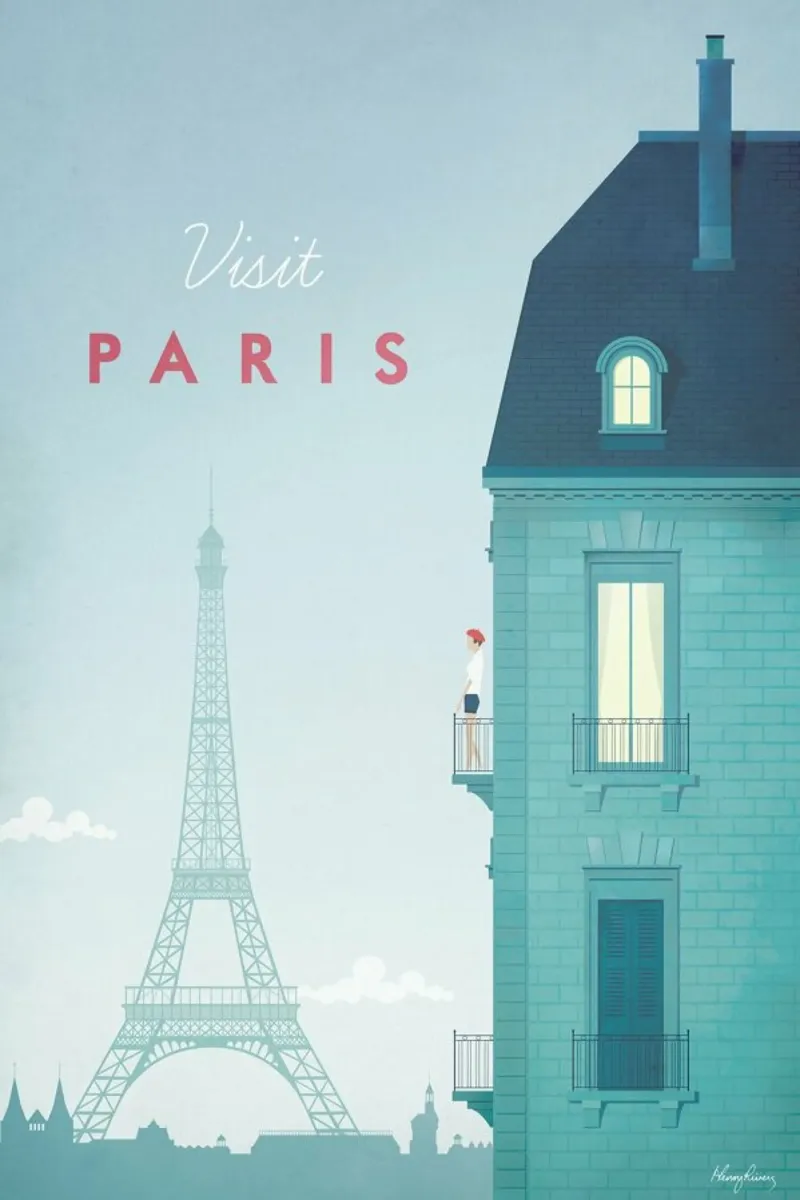 Paris poster con telaio in alluminio da Henry Rivers