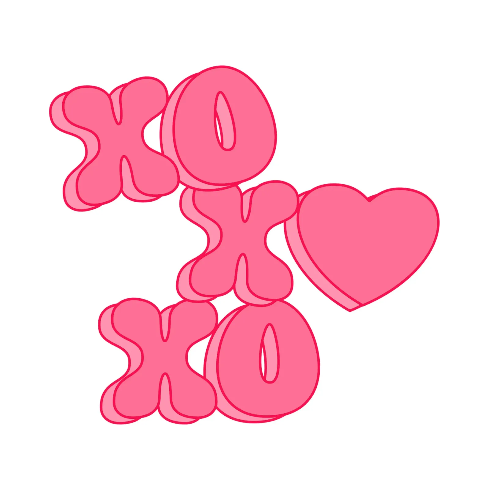 XO XO XO Print, Roze Preppy Kunst, Dopamine Kunst canvas met Baklijst van pdigitalprints