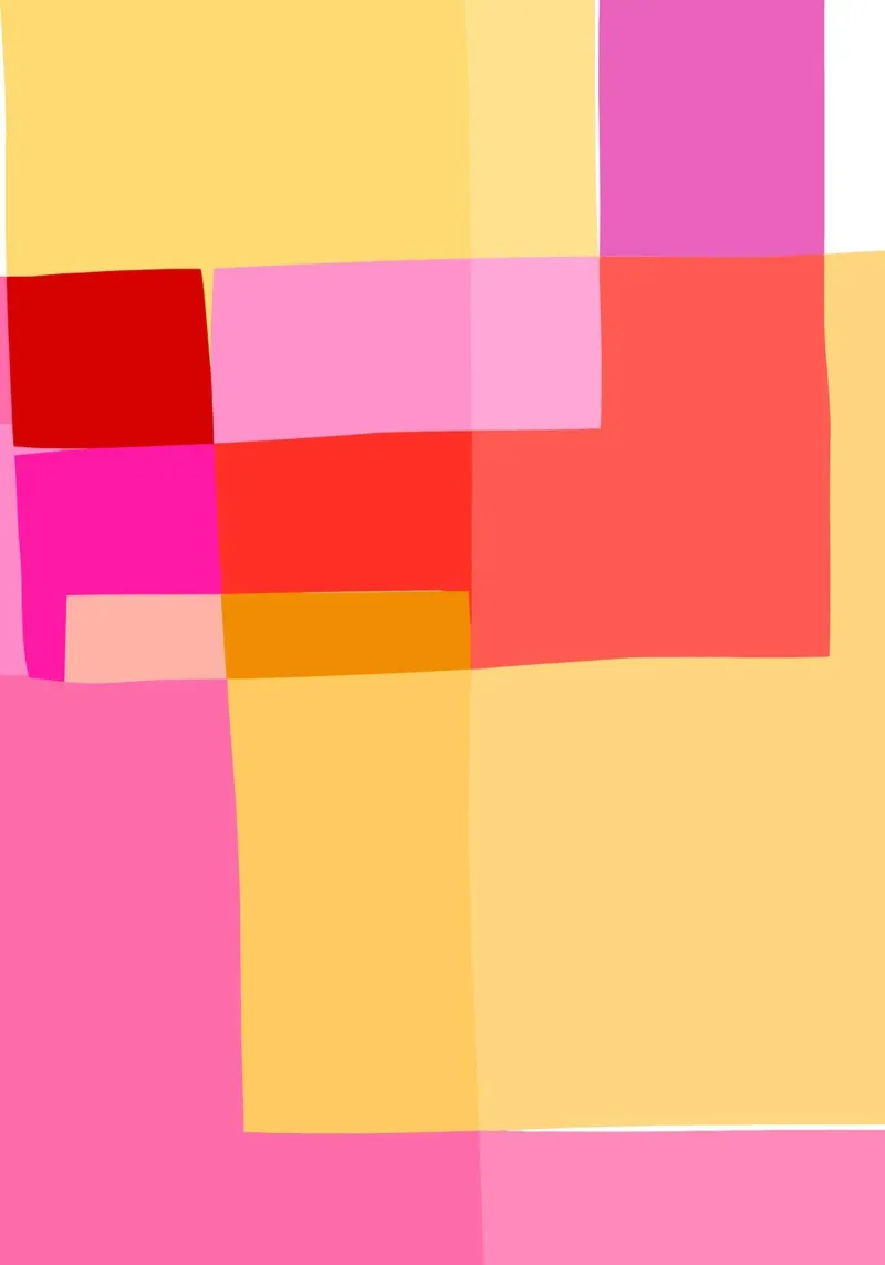 Mosaic Brights 1 | Pink, Magenta, Red, Yellow canvas van sabidussi
