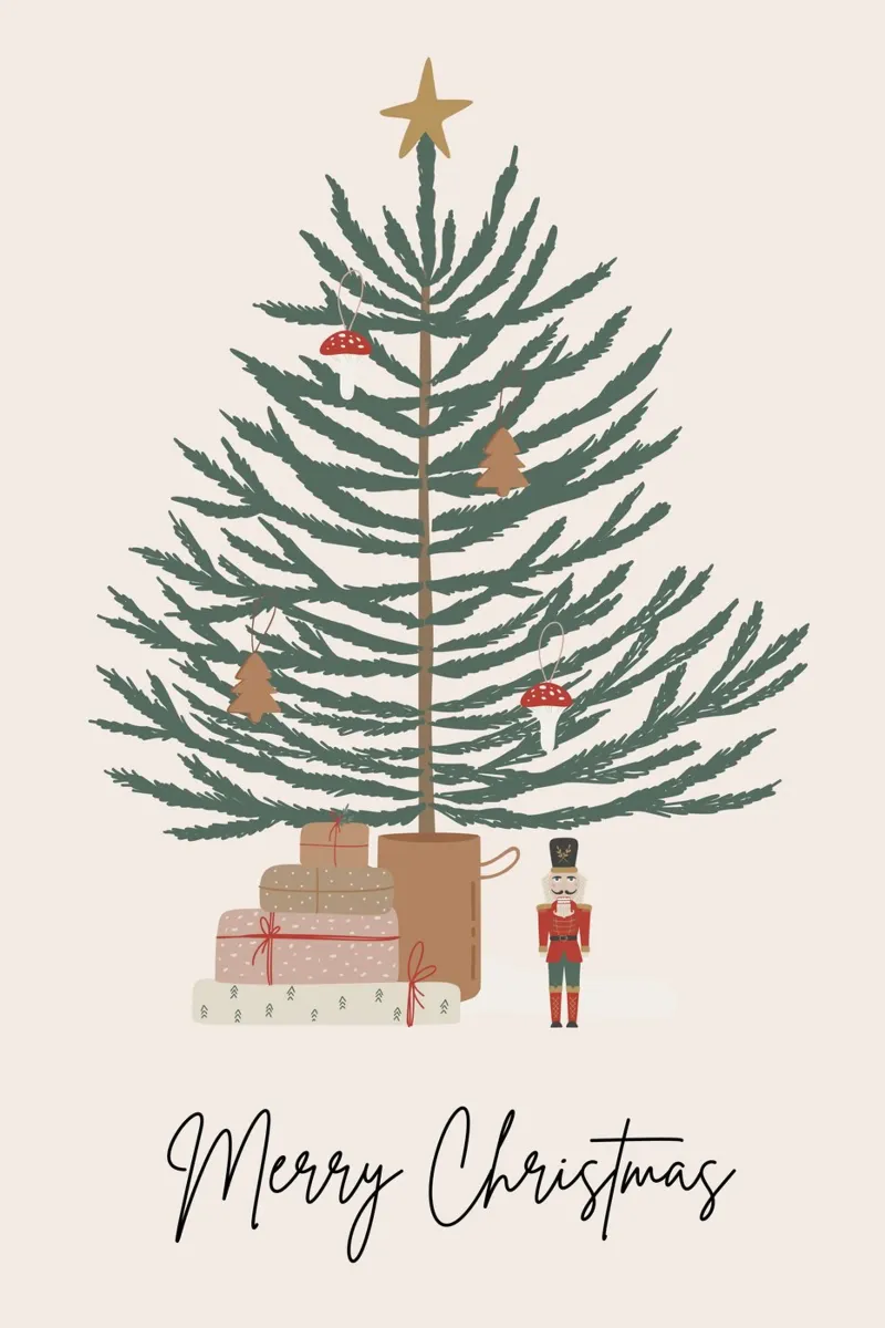 Vrolijk kerstfeest kunstdruk canvas met Baklijst van pdigitalprints