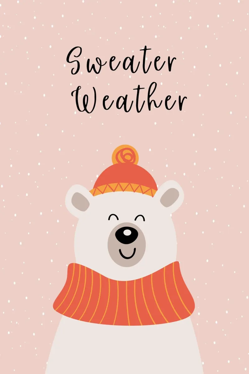 Maglione Tempo Carino Orso di Natale poster da pdigitalprints