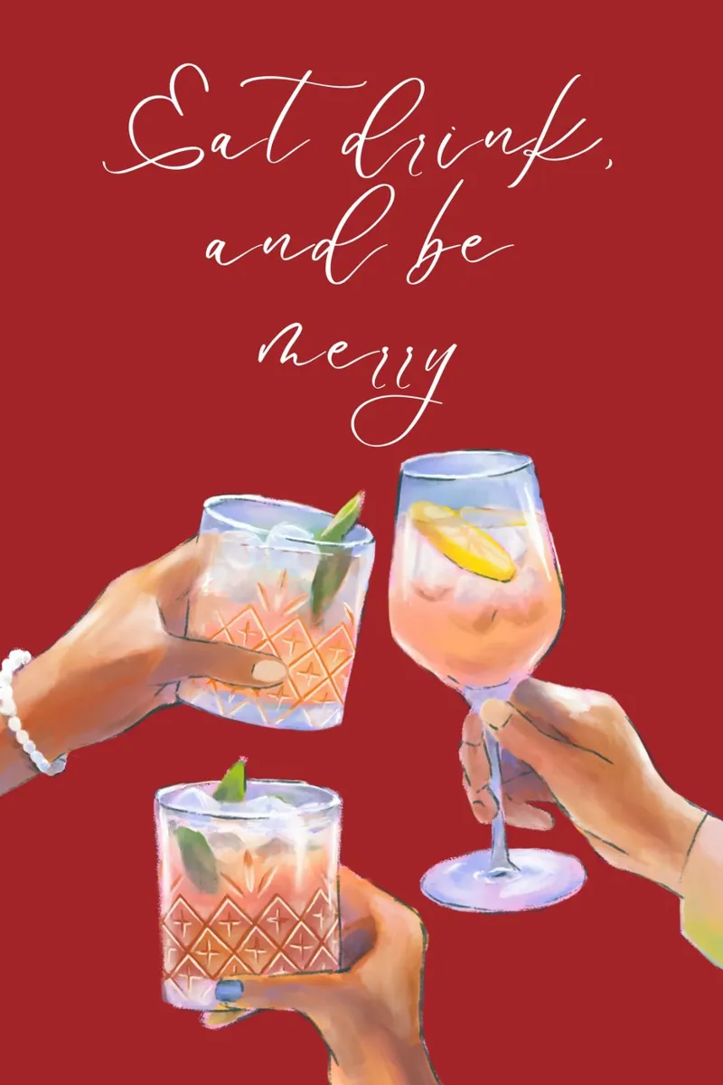 Eet Drink Wees Vrolijk canvas met Baklijst van pdigitalprints