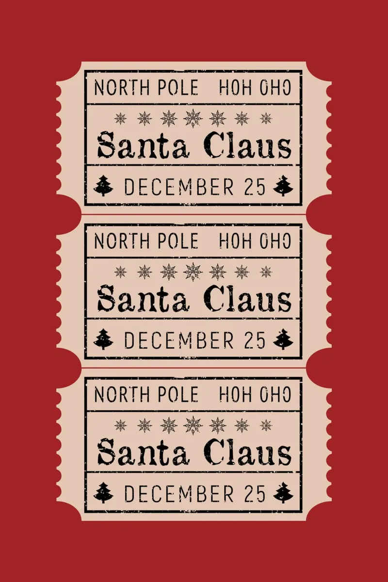 Kerstman, vrolijk kerstfeest Tickets canvas met Baklijst van pdigitalprints