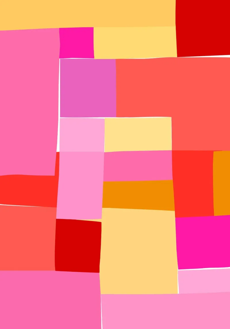 Mosaic Brights 5 | Pink, Magenta, Red, Yellow poster con telaio in alluminio da sabidussi