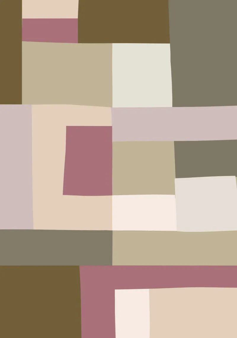 Mosaic | Color Blocking | Olive & Mauve hahnemühle de sabidussi