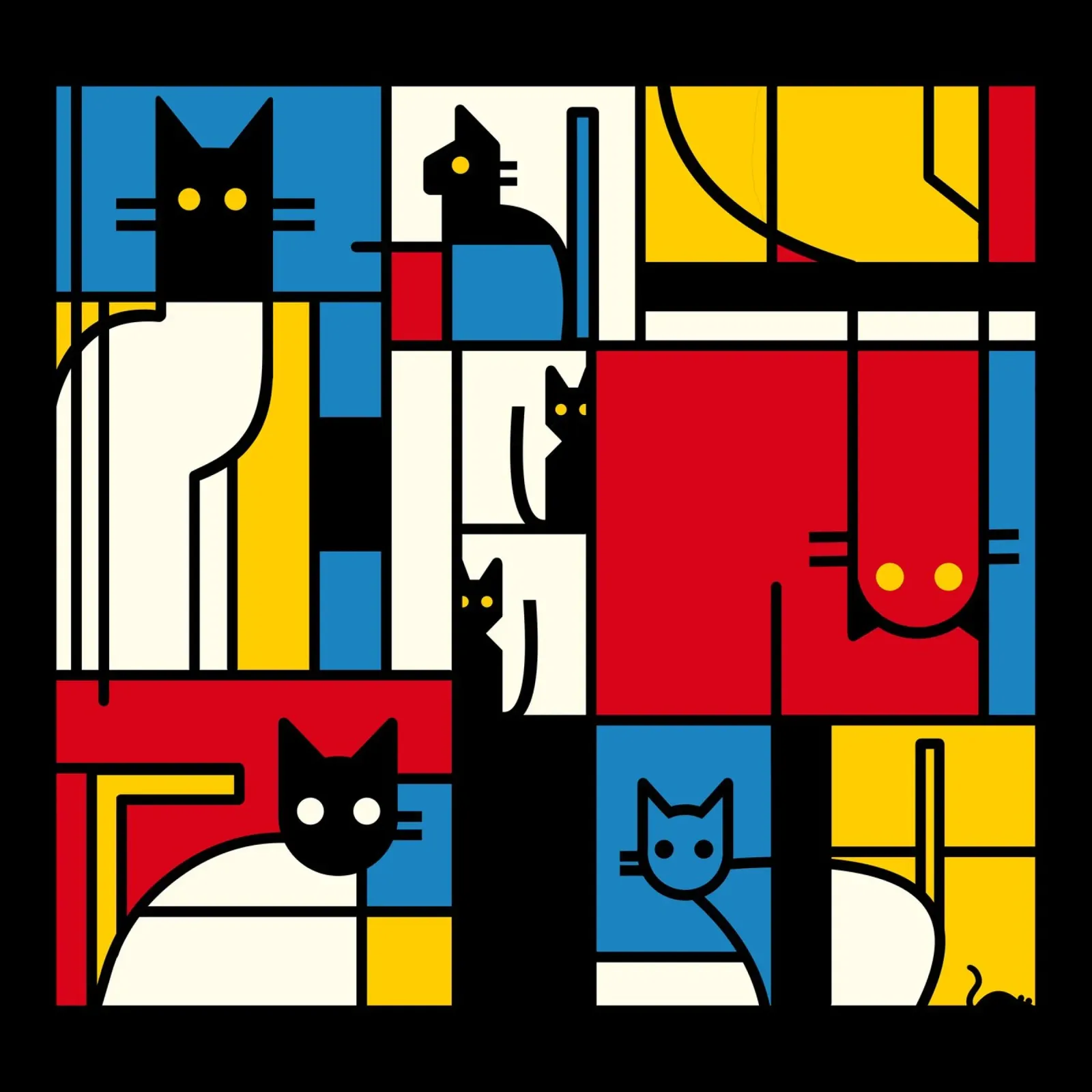 I gatti di Mondrian pellicola backlit da Tobe Fonseca