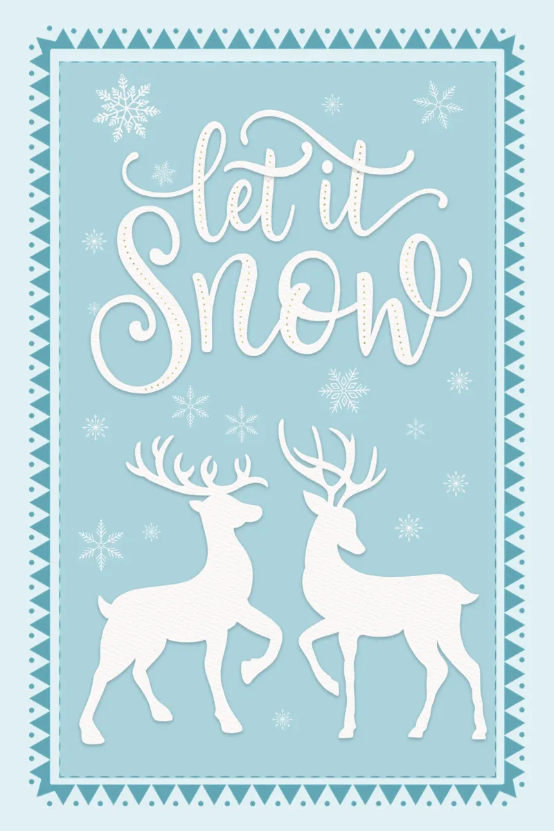 Buon Natale con cervi, caprioli e fiocchi di neve pellicola backlit da CalliLetters