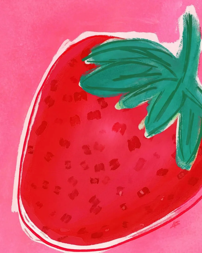 Just a Strawberry | Abstract Painting alluminio dibond da sabidussi