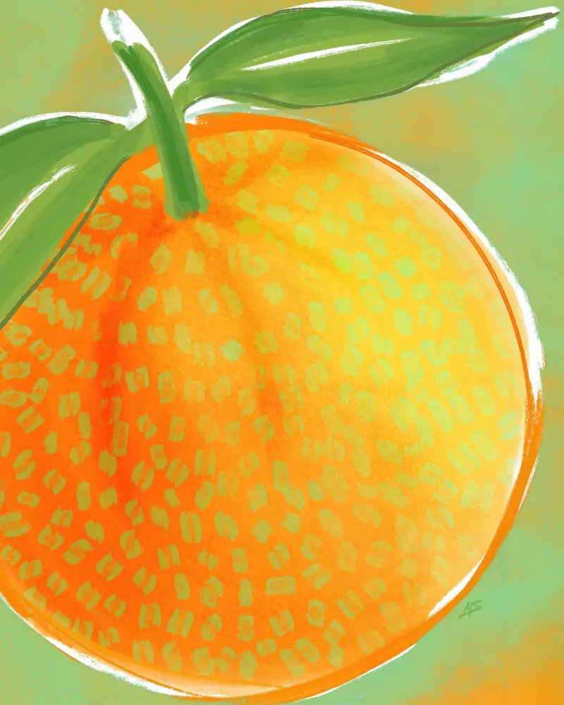 Just an Orange | Abstract Painting poster with plastic frame by sabidussi