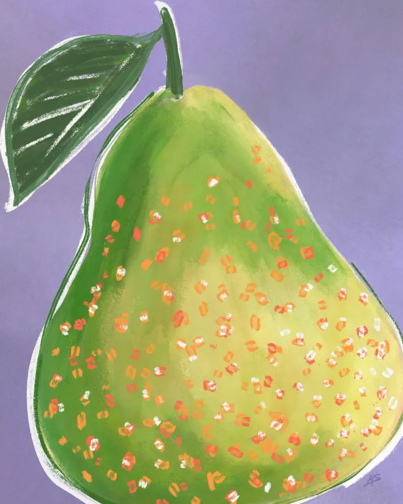 Just a Pear | Abstract Painting carta hahnemühle da sabidussi