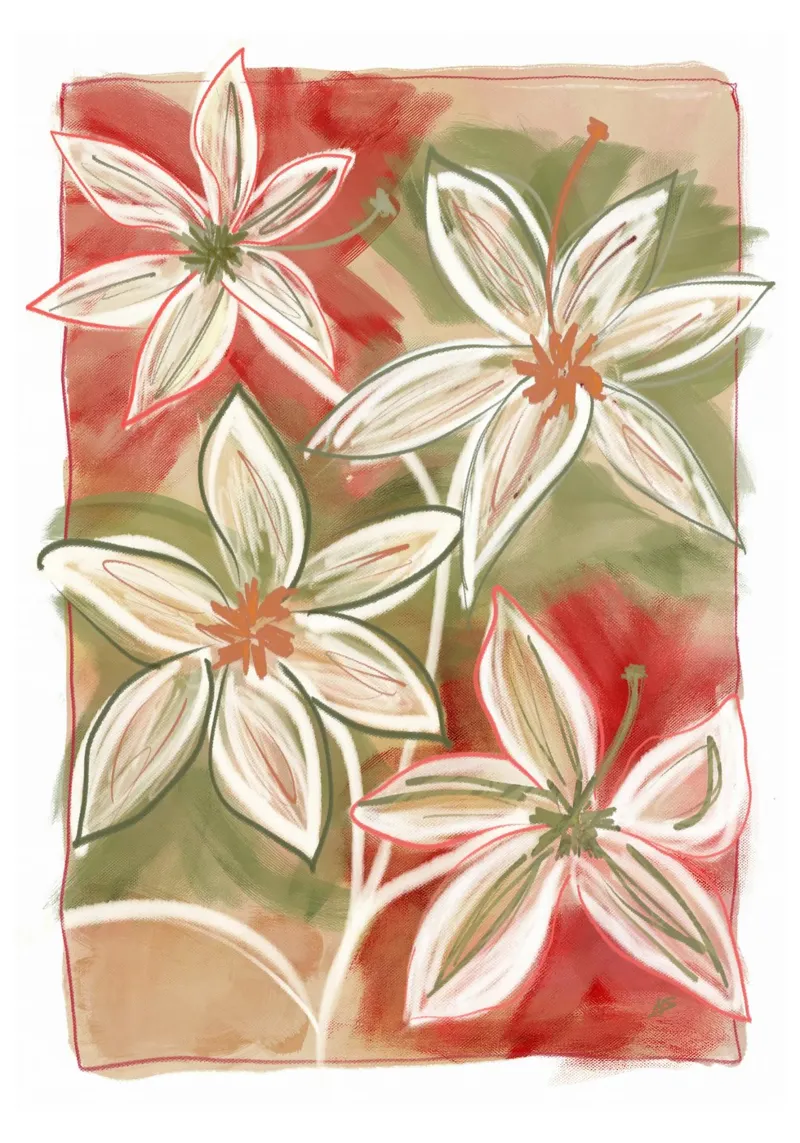 Minimal Floral Garden Abstract alluminio dibond da sabidussi