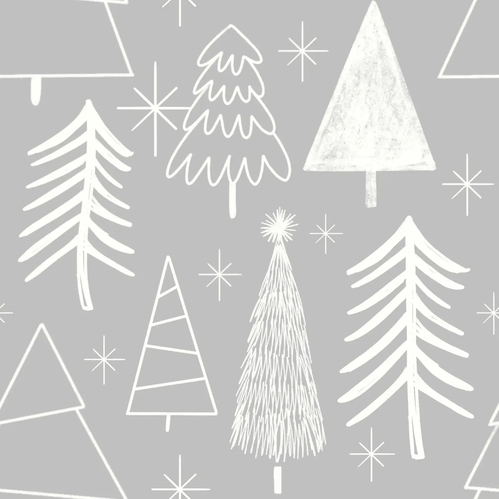 Christmas Tree - Evergreen Tree - Pine Tree - Grey forex plate by susanacosta