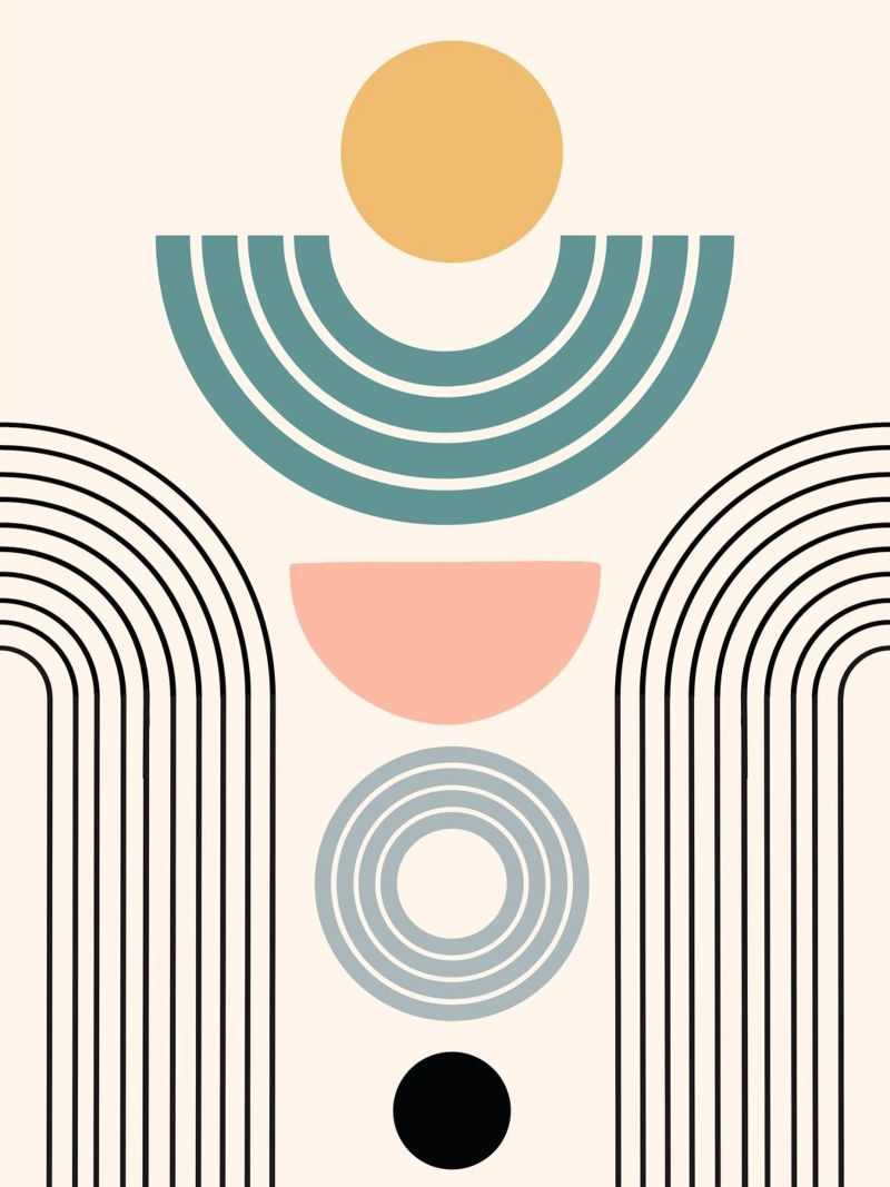 Balanced geometric shapes with circle pellicola backlit da LisaArtes
