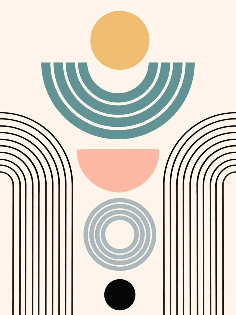 Balanced geometric shapes with circle metacrilato de LisaArtes