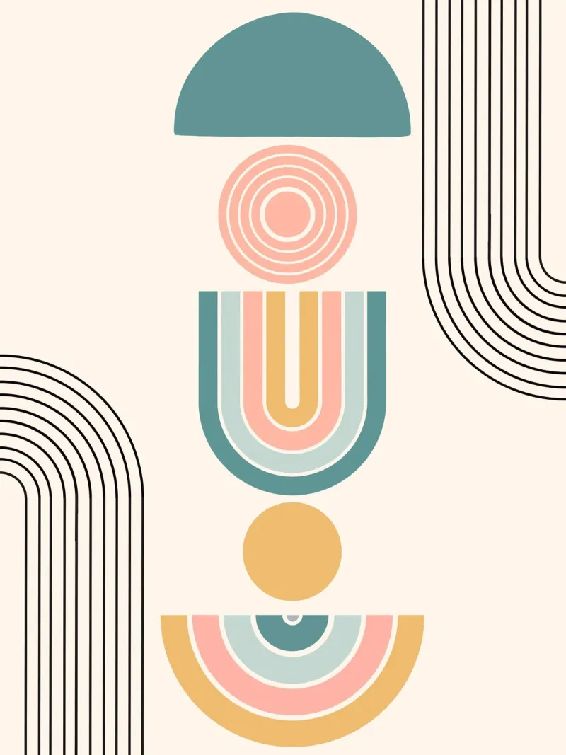 Geometric shapes in pastel colors pellicola backlit da LisaArtes