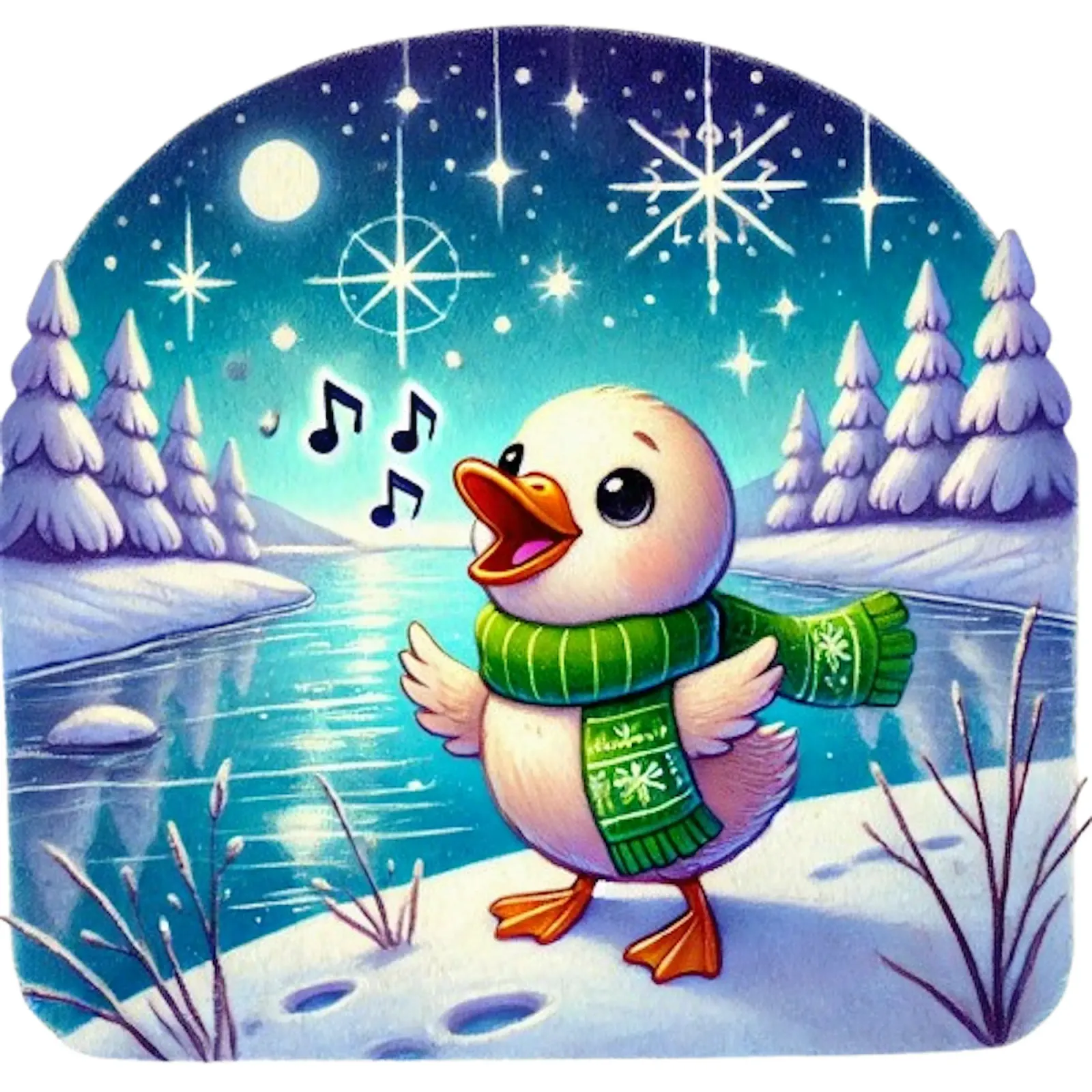 Weihnachtslied-Ente Leinwand von FluffyToons