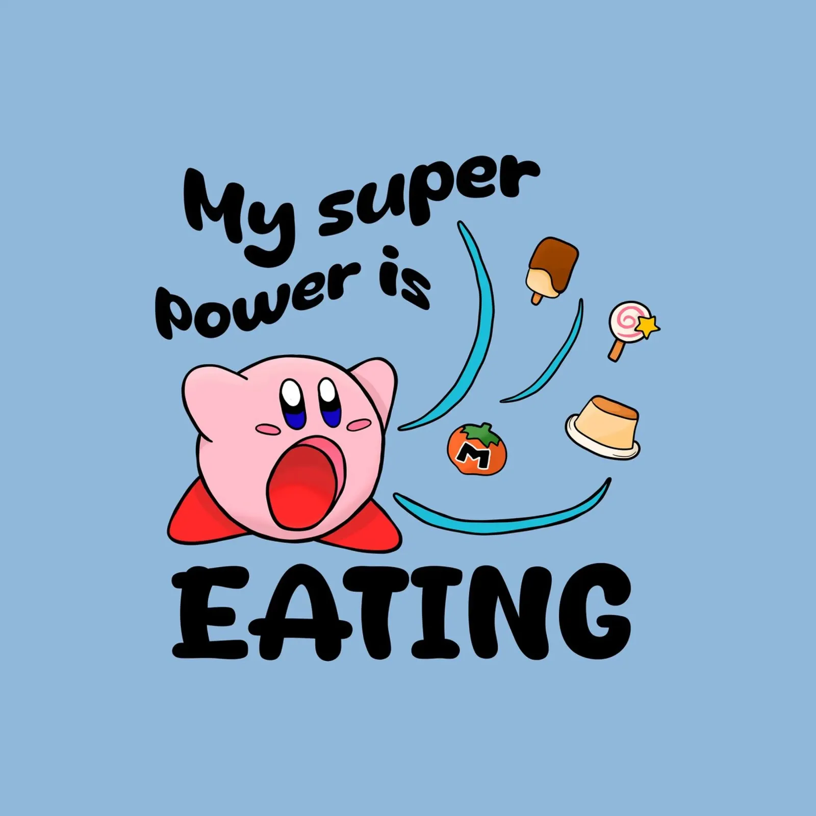 Mi superpoder es comer poster con marco de aluminio de Loobs