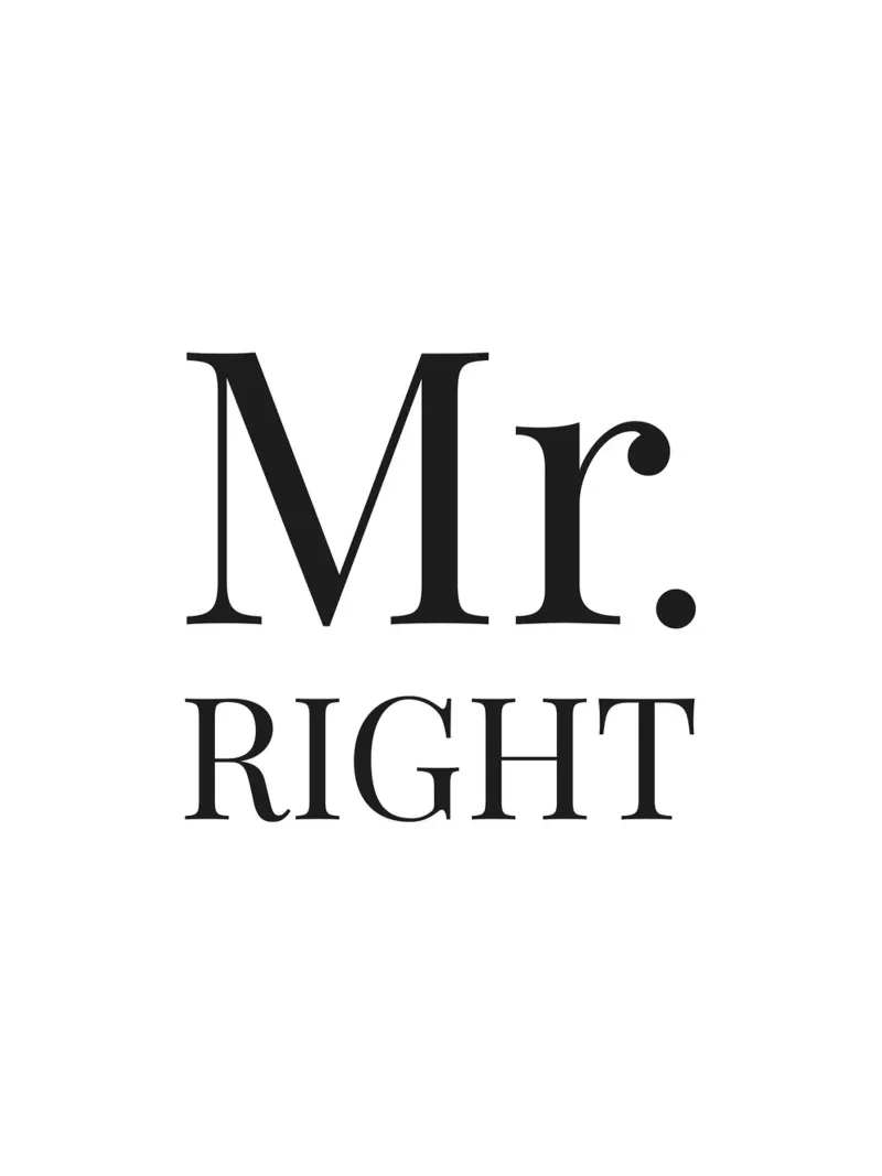 Mr Right - Witty typography design canvas by Whole©