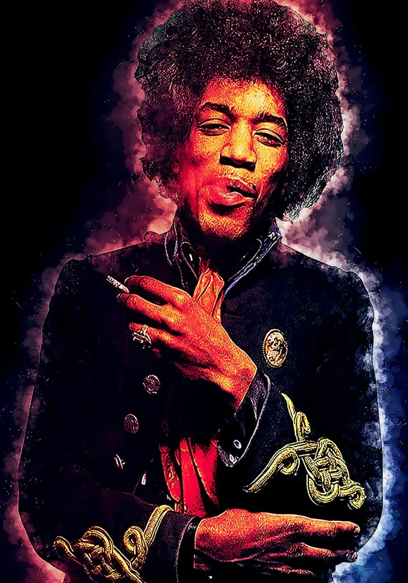 Jimi Hendrix Epic alu-dibond by neonartroom