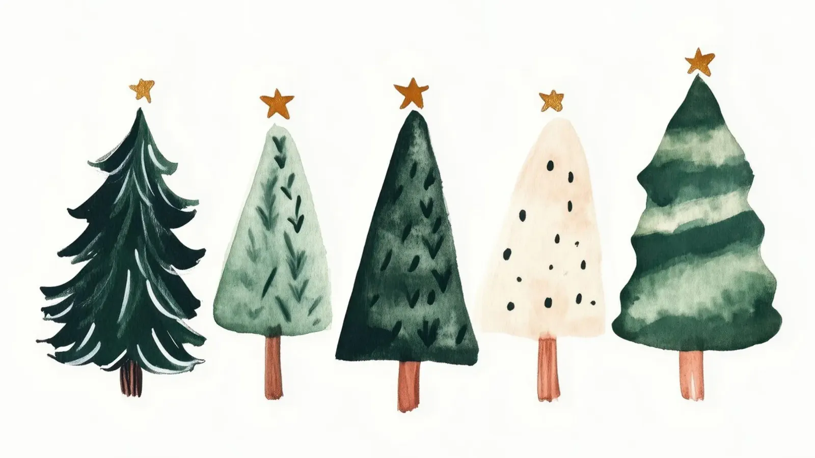 Cute Christmas Trees hahnemühle by treechild