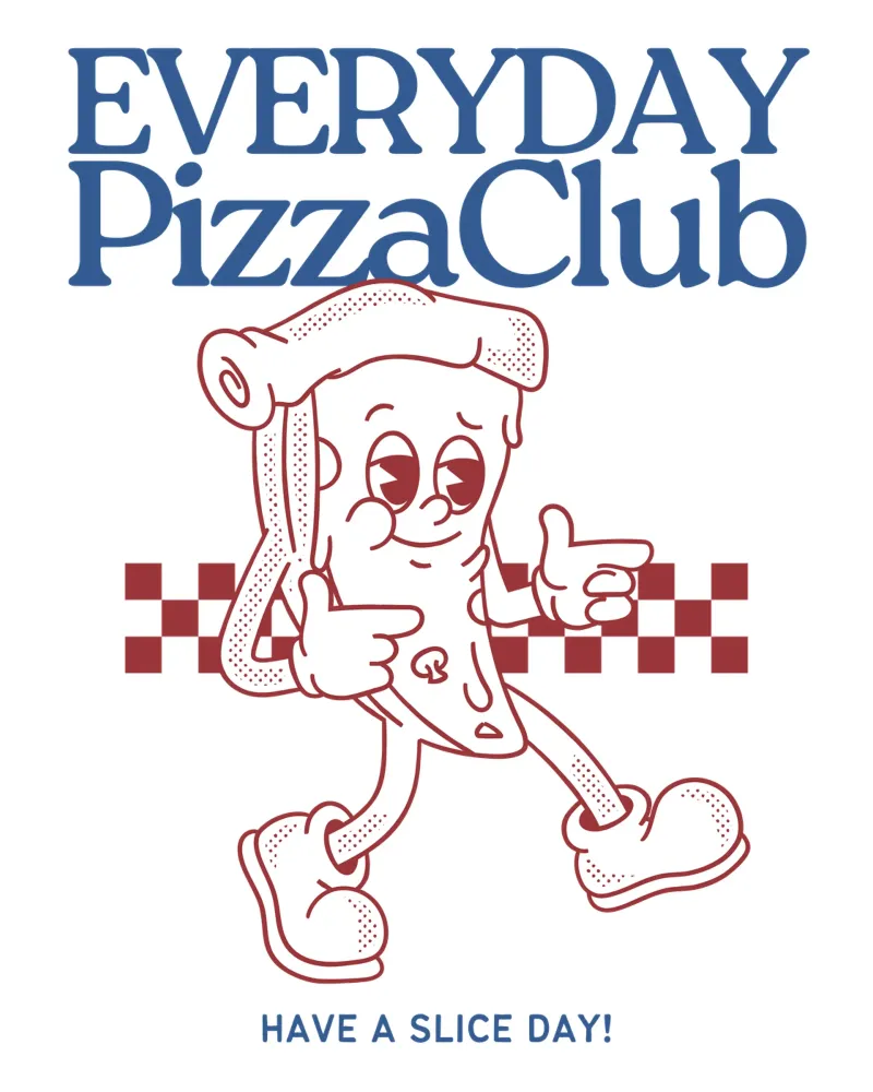 Everday PizzaClub - Heb een slice dag! canvas met Baklijst van happystatements