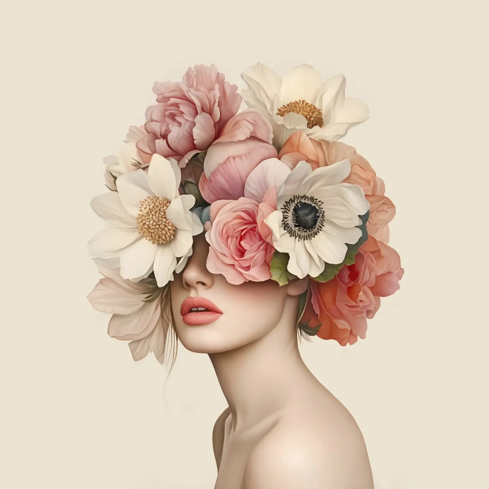 Bellezza eterea in fiore Eleganza poster con telaio in alluminio da Andrea Haase Floral Passion
