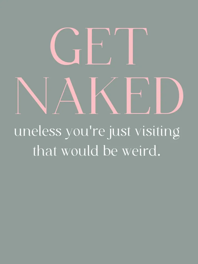 Get Naked poster con telaio in legno da ramosashop