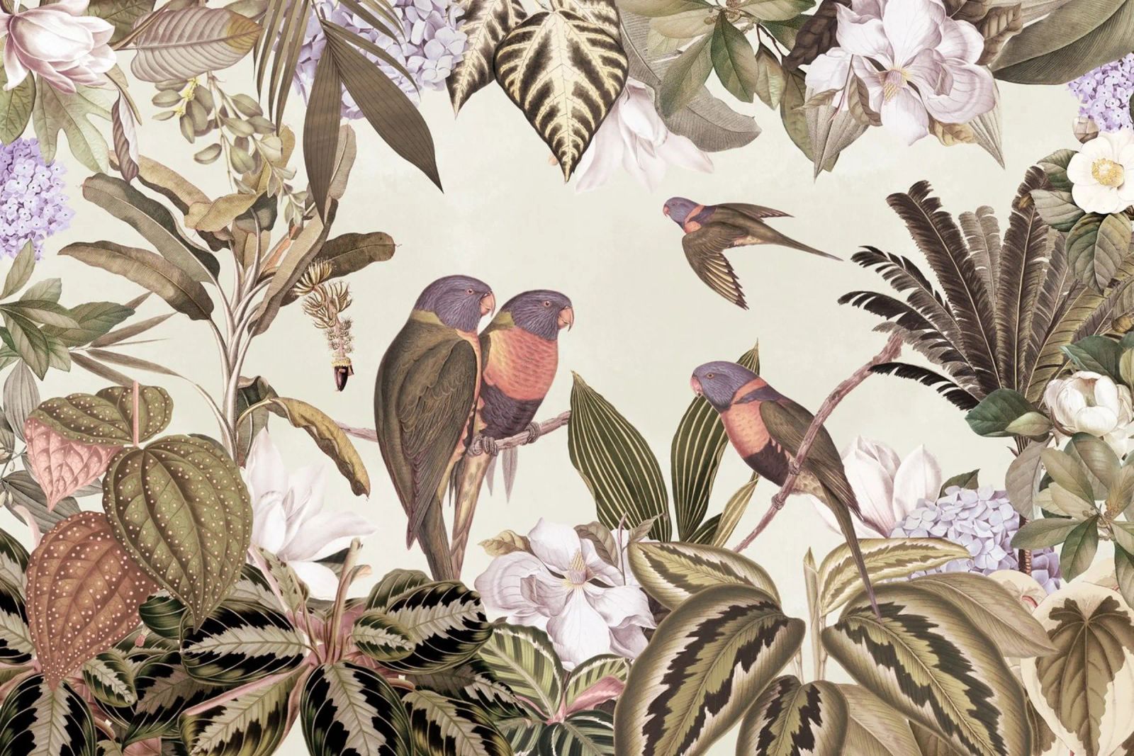 Nostalgia Tropical Colorido Loros Vida Silvestre Jungla poster de Vintage World - Uta Naumann