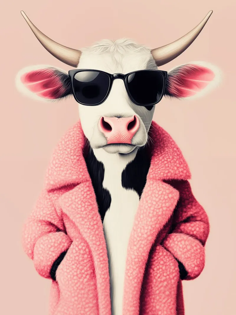 Pink Cattle Boss Pop Art pellicola backlit da Autofocus
