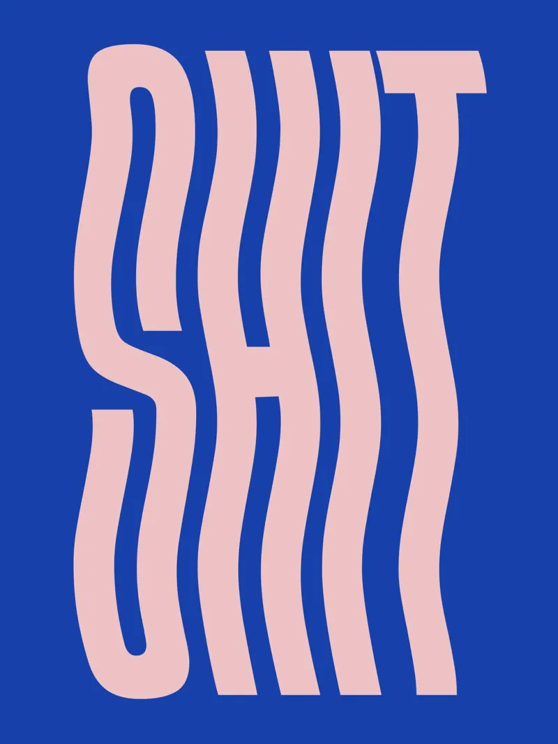 Shit welliger Text (Blauton) Hahnemühle von Paigaam Studio