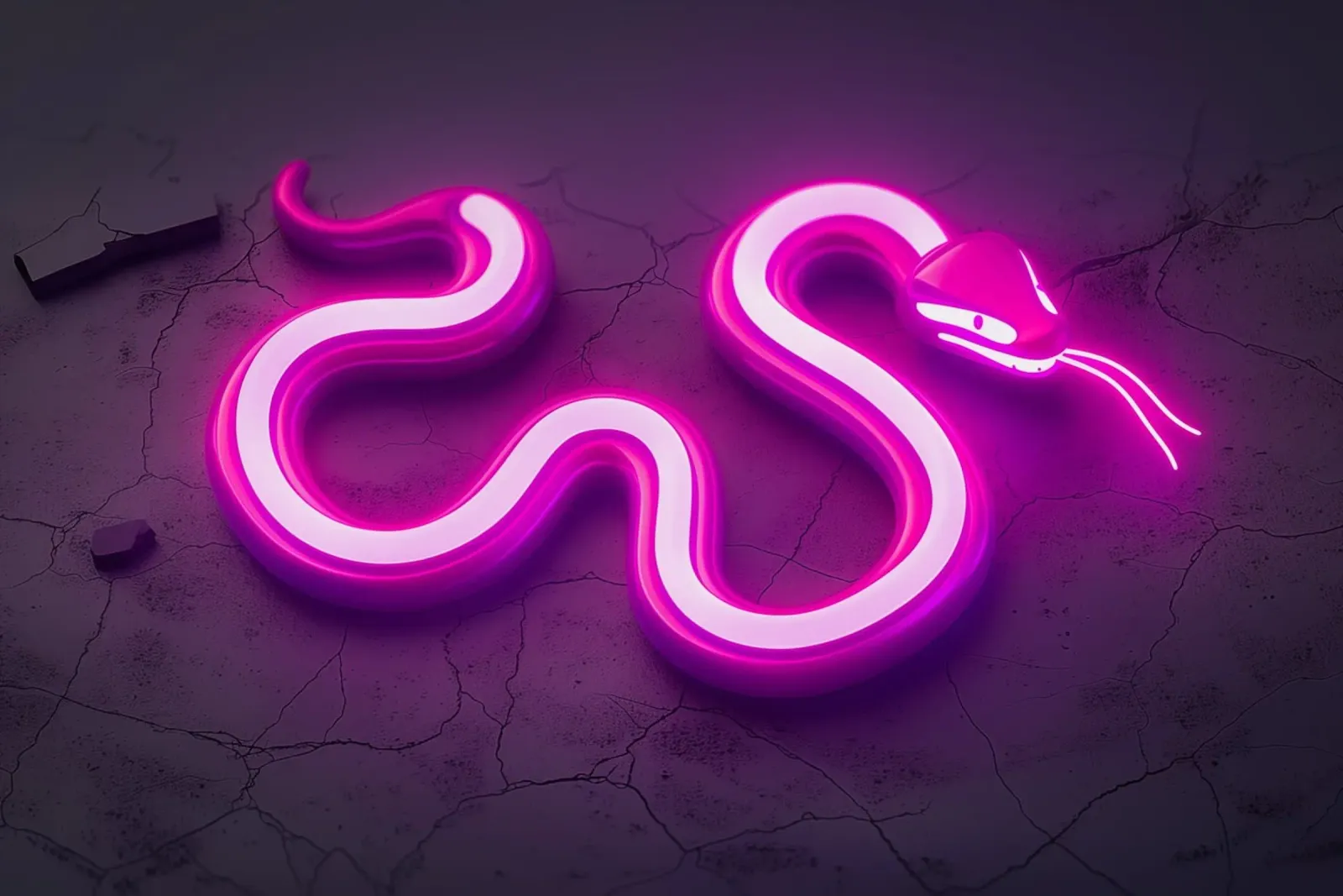 Serpente al neon luminoso carta hahnemühle da Autofocus