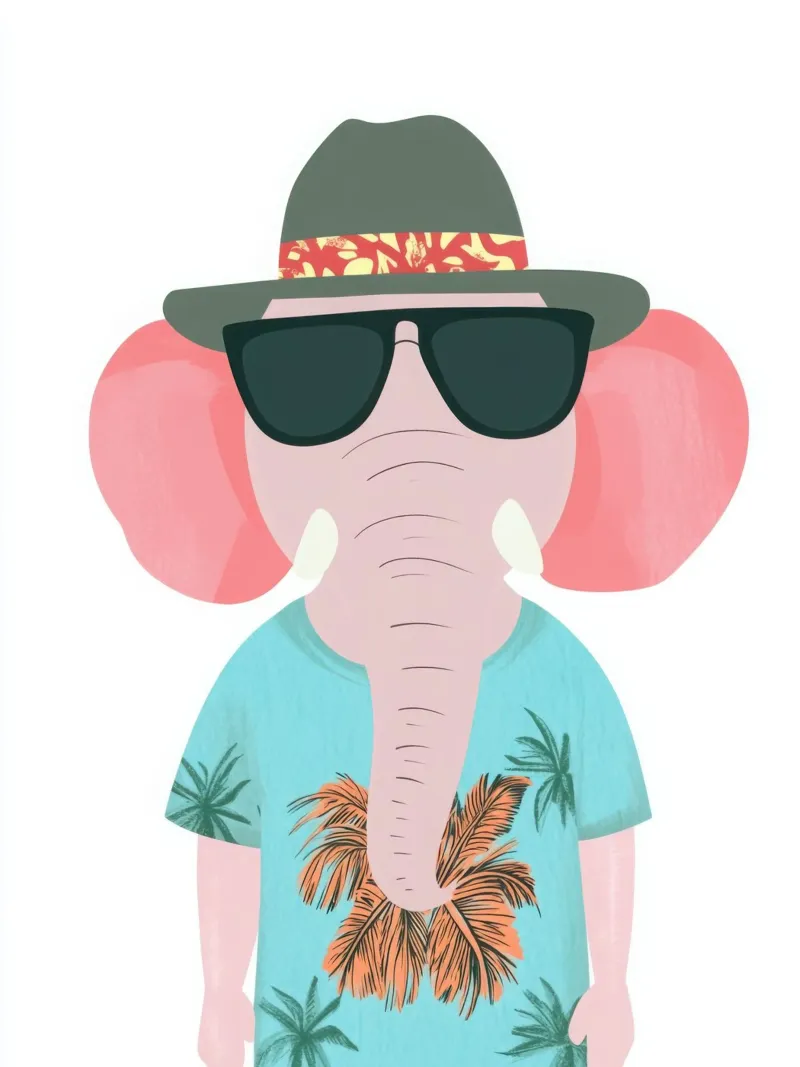 Elefante tropicale pellicola backlit da So Cute Land - Affiches et posters