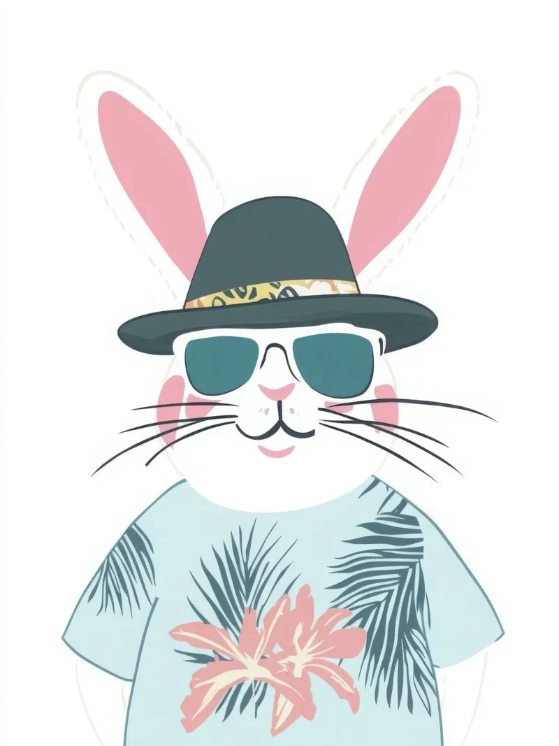 Coniglio tropicale pellicola backlit da So Cute Land - Affiches et posters