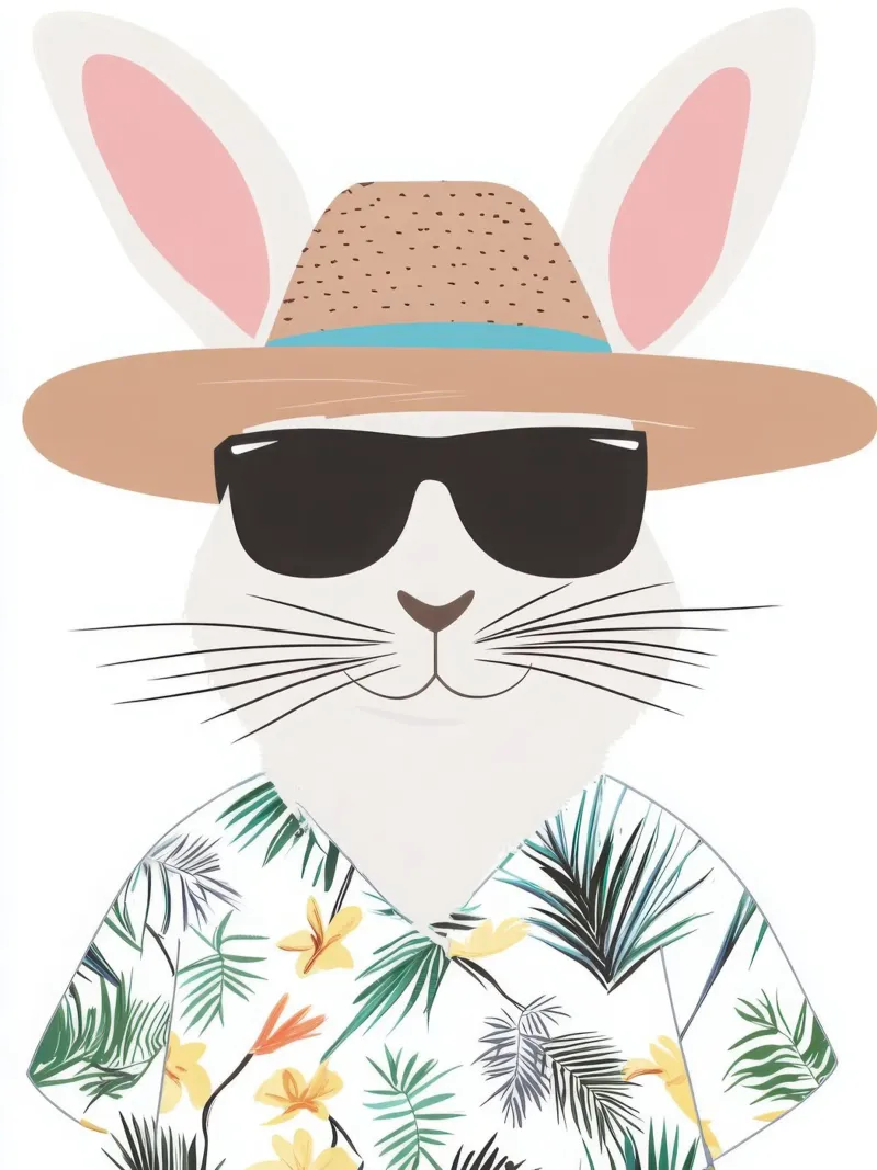 Coniglietto tropicale pellicola backlit da So Cute Land - Affiches et posters