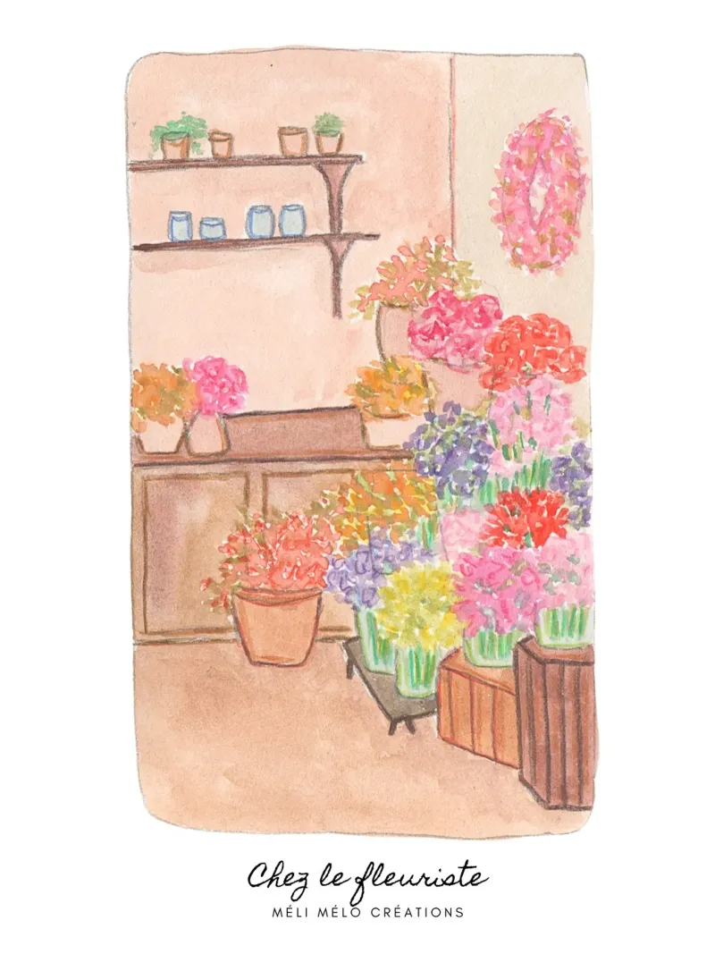 At the florist canvas with Floater frame by melimelocreations