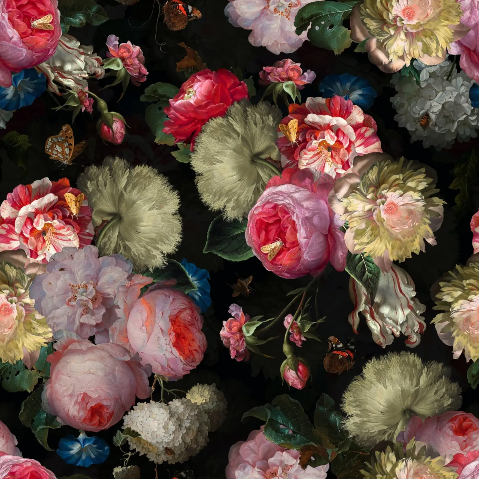 Giardino fiorito barocco scuro e mistico poster con telaio in legno da Flower Garden - Uta Naumann