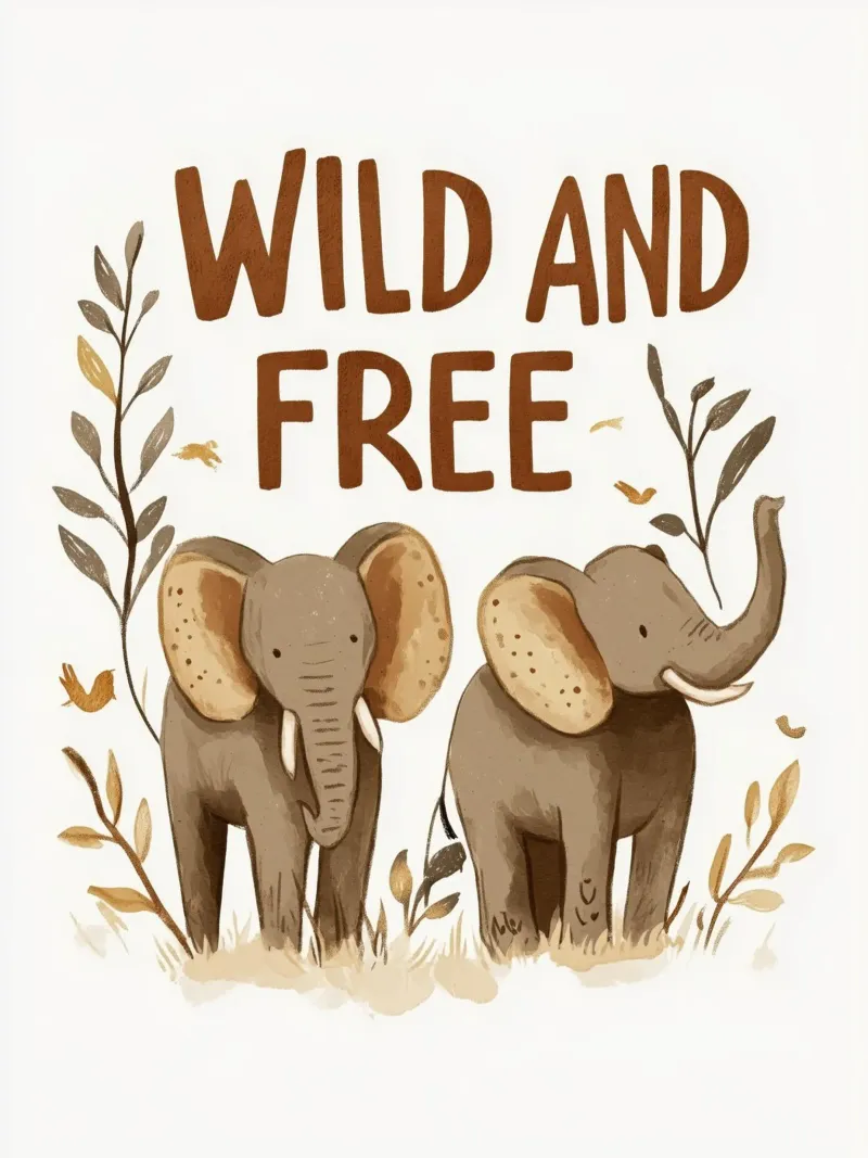 Wild And Free (Elephants) pellicola backlit da treechild