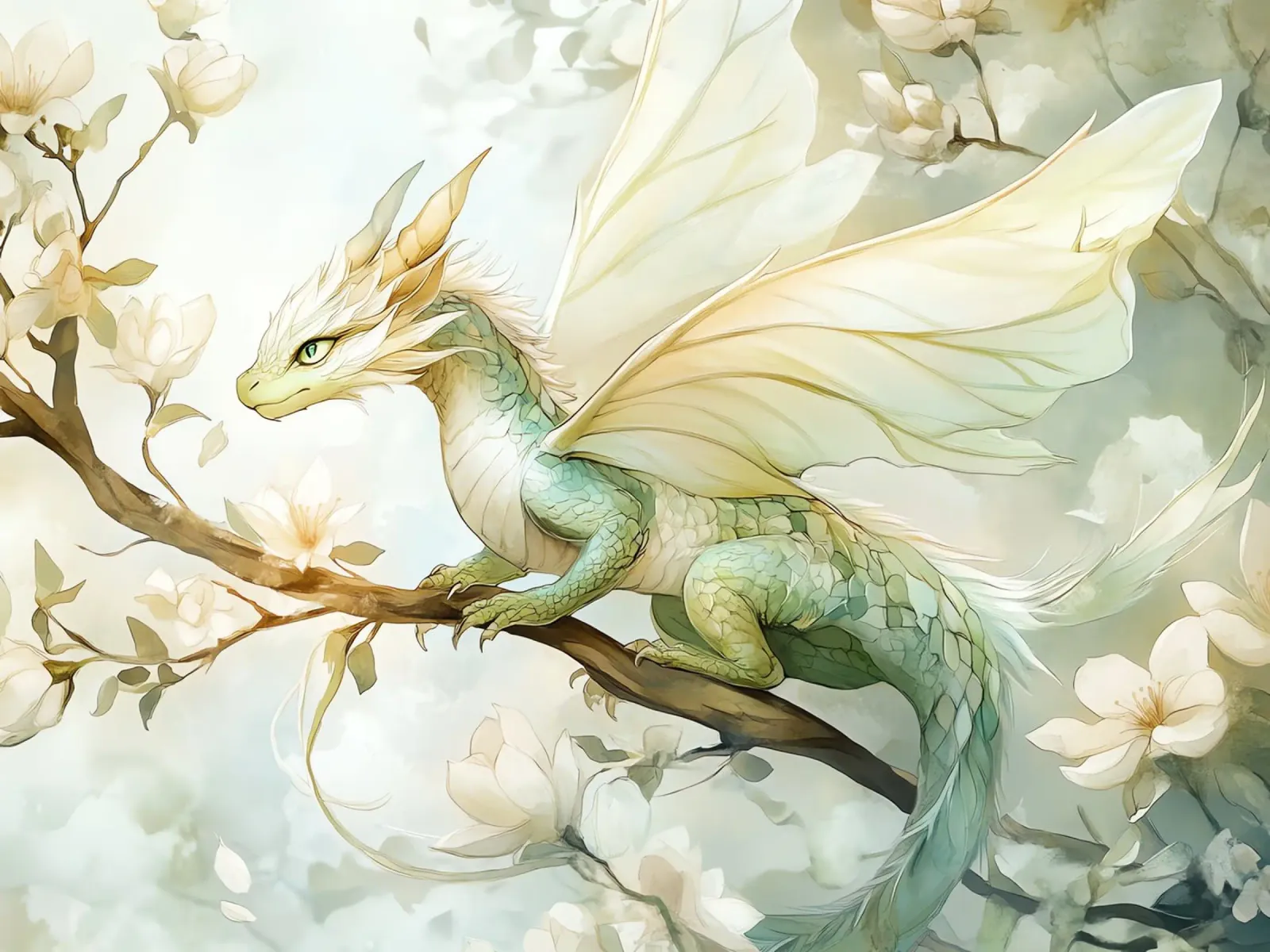 Smaragddrache: Hüter der Natur Poster mit Kunststoffrahmen von Théïa's Fantasia World