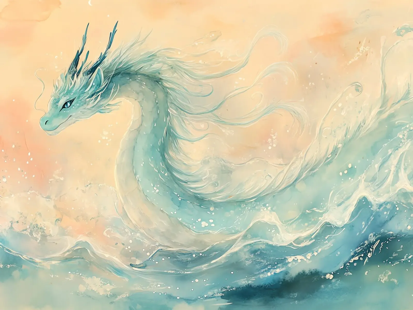 Der Atem des Wasserdrachens Poster von Théïa's Fantasia World